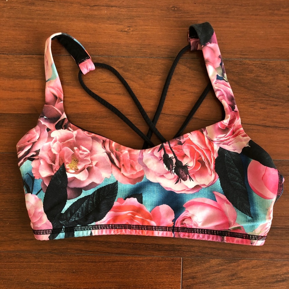 Lululemon Pink Floral Sports Bra